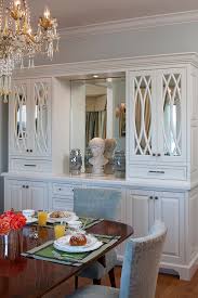 White and stainless steel buffet with hutch. Home Decoration Dining Room Built In Buffet