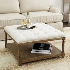 Cut out holes where the buttons will sink into. Ivory And Brown Upholstered Square Cocktail Table