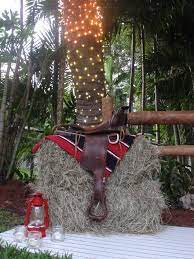 Used Hay Bales And Saddle With Piece Of Wood From Home Depot To Create A Stage Platform For The Live Music And Created A Fall Decor Barn Dance Backyard Party