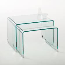 Replace the decor with hardcover books, a plaid runner and candles for a cozy cabin feel. Set Of 2 Joan Nesting Coffee Tables Transparent La Redoute Interieurs La Redoute