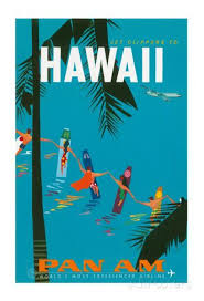 Jet Clippers To Hawaii Pan American Airlines Paa Hawaiian Surfers Linking Hands Giclee Print Aaron Fine Allposters Com In 2020 Travel Posters Vintage Airline Posters Hawaiian Travel