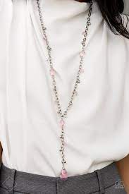 Includes one pair of matching earrings. Afterglow Party Pink Paparazzi Necklace Jewelryblingthing