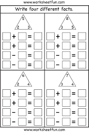 Fact Family 4 Worksheets Fact Family Worksheet Family Worksheet Math Facts