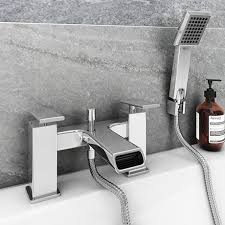 Switch easily between overhead and hand shower or enjoy both at the same time. Flare Modern Bath Shower Mixer Tap Shower Kit At Victorian Plumbing Uk