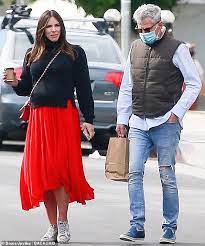 Katharine Mcphee Covers Her Baby Bump In Red For Valentine S Day Outing With Husband David Foster Daily Mail Online