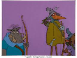A page for describing characters: Robin Hood Crane Disguised Robin Color Model Cel Walt Disney Lot 97213 Heritage Auctions
