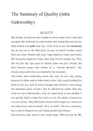 John Galsworthy'S Story Quality—Critical Analysis