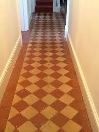 Old Quarry Tiled Floor Before Restoration Hackleton Tiled Hallway Quarry Tiles Hall Flooring