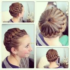 In this video, missy sue shows 3 stunning updos that you can create on yourself! Starburst Crown Braid Updo Hairstyles Cute Girls Hairstyles