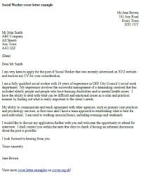 Social Worker Cover Letter Example Icover Org Uk