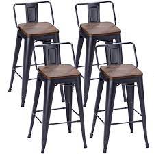 Maybe you would like to learn more about one of these? Tongli Metal Counter Stools Kitchen Counter Height Bar Stools Set Of 4 Metal Bar Stool 26 Inches Dining Chairs Wooden Seat Matte Black Low Back Buy Online In Botswana At Botswana Desertcart Com Productid