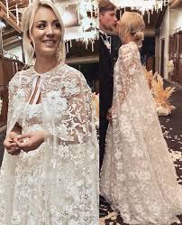 Kaleycuoco In A Reemacra Cape Wedding Dress Or Wedding Day Weddings Planner Plan Planning Your Big Day With Images Svatba