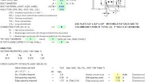 Beam Connection Of Conventional Configuration Spreadsheet Spreadsheet Connection Configuration