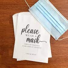 Wedding Mask Bags Bags For Wedding Guest Face Masks Social Etsy In 2021 Wedding Water Bottles Water Wedding Wedding Guest Gift Bag