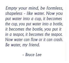 I Said Empty Your Mind Be Formless Shapeless Like Water Empty Your Mind Be Formless Shapeless Like Water Mindfulness Sign Quotes Inspirational Quotes