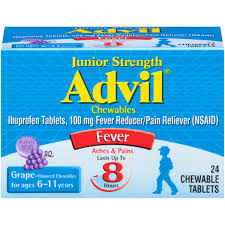 Advil Junior Strength Chewables 24 Tablets Grape Flavor