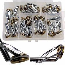 30pcs 3mm 5 5mm Fishing Pole Rod Tip Tops Repair Kit Double Golden Ceramic Ring Sea Spinning Casting Fishing Rod Tips Fi Ceramic Rings Fishing Pole Fishing Rod