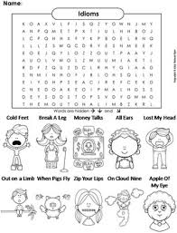 English as a second language (esl) grade/level: Idioms Activity Word Search Figurative Language Worksheet By Science Spot