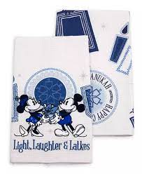 Kitchen towel features allover ice cream print on one side; Disney Kitchen Towel Set Mickey And Minnie Mouse Chanukah