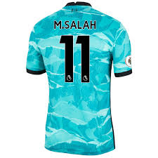 Click here to view the liverpool home kit for the 20/21 season by nike. Nike Mo Salah 2020 21 Liverpool Away Jersey Mens Soccer Zone Usa