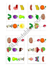 In the light of the moon, a little egg lay on a leaf. The Very Hungry Caterpillar Bingo Cards Part 1 Esl Worksheet By Aee Aee