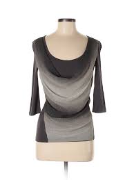 Details About Nwt Ronen Chen Women Gray 3 4 Sleeve Blouse 4