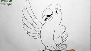 Simple Sketch Macaw Cartoon Parrot Youtube The macaw is one of my favorites!come draw along with me this scarlet macaw. simple sketch macaw cartoon parrot