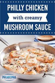 Philly Chicken And Mushrooms With Only One Skillet You Can Create This Cre Chicken And Cheese Recipes Cheese Recipes Dinner Chicken Recipes With Cream Cheese