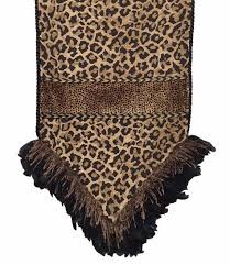 Table Runner Leopard Chenille Feathers Reilly Chance Collection Animal Print Decor Leopard Decor Table Runners