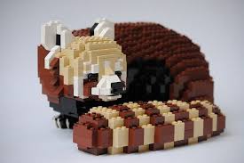 Red Panda Standing By The Brothers Brick Lego Sculptures Cool Lego Creations Red Panda