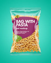Plastic Bag With Chifferini Pasta Mockup In Bag Sack Mockups On Yellow Images Object Mockups
