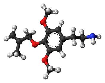 Molecular structure configuration of Methallylescaline (MAL), generated by AI