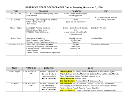 IN-SERVICE STAFF DEVELOPMENT DAY --- Tuesday, November 3, 2020