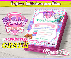 Imagina encontrar en un solo lugar la mejor y más completa lista de invitaciones gratis invitaciones de lol surprise gratis para editar e imprimir. Invitaciones De Paw Patrol Para Ninas Tarjetas Gratis Para Imprimir Manualidades Mamaflor