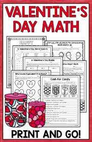 Valentines Day Math Activities And Centers Are Fun For Kids And Easy For Teachers No Prep Valentines Day Worksheets For 3 Math Valentines Math Activities Math