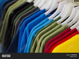 Choose the right clothing styles summer is synonymous with shorts, dresses and sleeveless clothes, however these are not exactly the ideal garments for this season. Colorful T Shirts On Image Photo Free Trial Bigstock