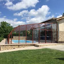 Abri de piscine en aluminium : Abri Piscine Haut Adosse Vlda Securite Lpc Loire 42