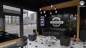 Barbershop Moonfield Studio Powierzchnie Handlowe Homify Barber Shop Decor Barbershop Design Interior Barbershop Design