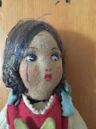 Antique Felt Doll from Brazil by Joao Perotti & Manufactura Orbis