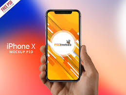 Colorful iphone x showcase mockup. Iphone X In Hand Mockup Free Psd Psdfreebies Com