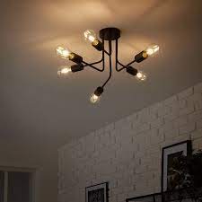 Rosace multiple pour suspension leroy merlin : Plafonnier Design E27 Spider Metal Noir 6x60 W Inspire Leroy Merlin Woonkamerlampen Plafondlamp Voor Het Huis