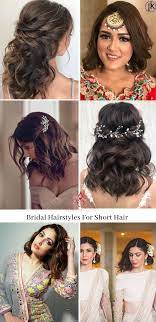 The south indian girls are blessed to have thick, black and long length hair. Trending Bridal Hairstyle For Short Hair Bridal Hairstyle Bridal Inspiration Indian Wedding How To Curl Short Hair Hair Styles Short Wedding Hair