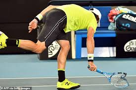 Jordan thompson and australian captain lleyton hewitt celebrate one of their country's two singles wins on friday against brazil. No Problem With That Aussie Tennis Star Jordan Thompson S Extraordinary On Court Meltdown Mixdigest