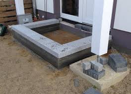 Fundament Mit Granitblocken Betonblock Garten Terrasse Bauen Fundament