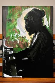 Oil on canvas paintings jazz musicians. I Like To Paint Jazz Musicians Using Stencils Here Thelonious Monk Jazz
