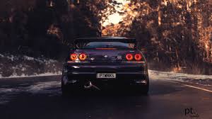 A p p a r e l printed and shipped from australia Wallpaper Id 132716 Nissan Skyline Gt R R33 Nissan Skyline Nissan Rear View Snow Road Japanese Cars Jdm Purple Cars Car Vehicle Sports Car Trees Outdoors Taillights