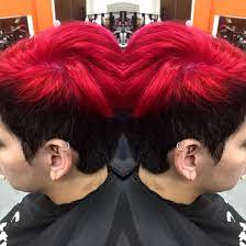 Pravana Magenta Red And Black Undercut Hair Inspiration Pravana Magenta Red Hair