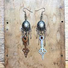 Unique Earrings Steampunk Jewelry Upcycled Gifts Etsy Steampunk Earrings Whimsical Earring Unique Earrings