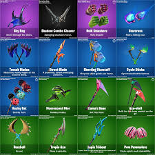 Our harvesting tools list features the entire catalog of options available to you when purchasing from the item shop, and which you can and could have earned from the battle pass. Leaked Fortnite Skins And Cosmetics Patch V13 40 Nifey