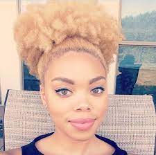 Bleach blonde hair is a classic look. Blonde Afro Natural Hair Styles Blonde Afro Curly Hair Styles